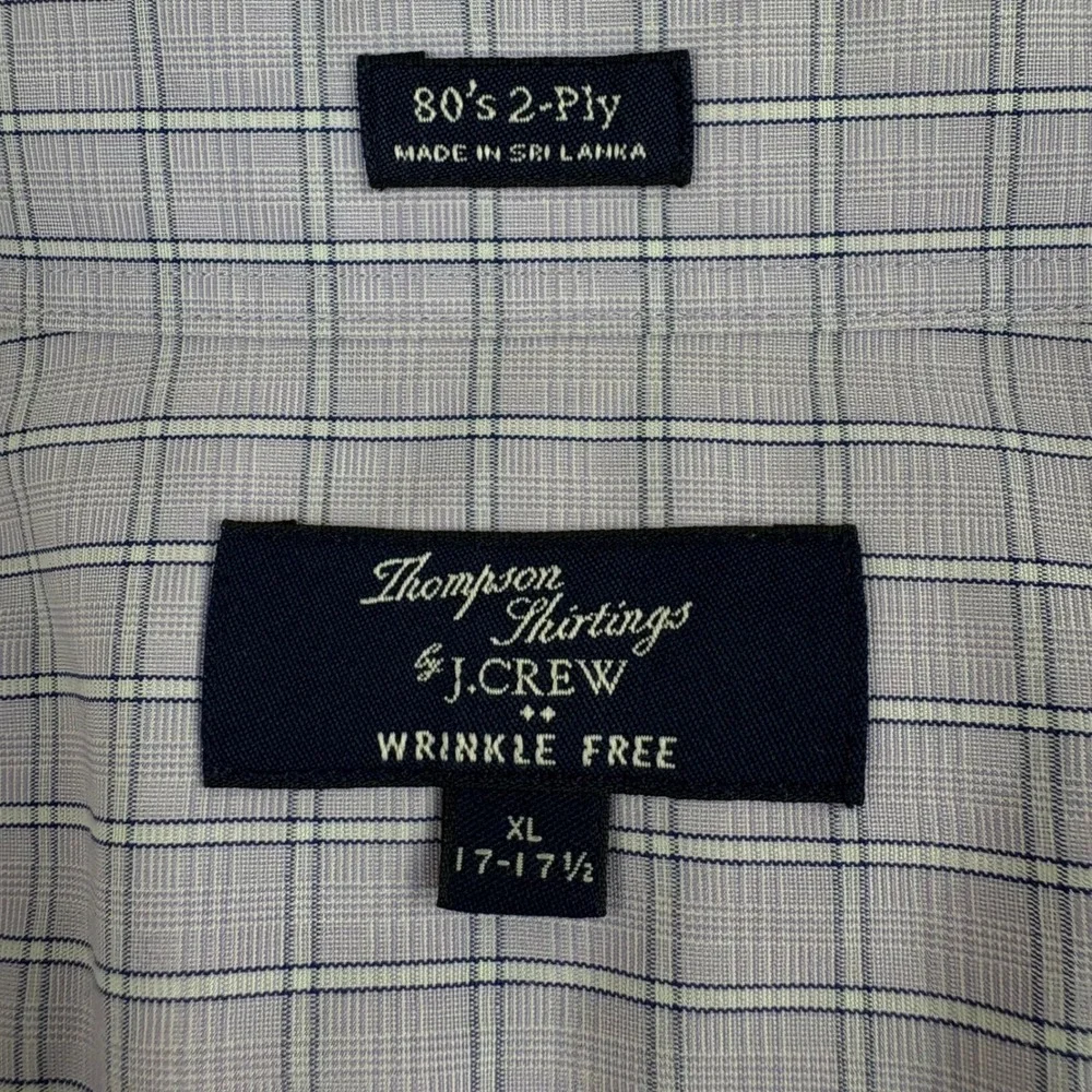 J. Crew Thompson Wrinkle Free Dress Shirt‎ XL Mens Purple Plaid Long Sleeve